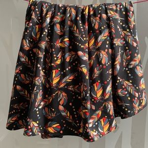 Feather print skirt